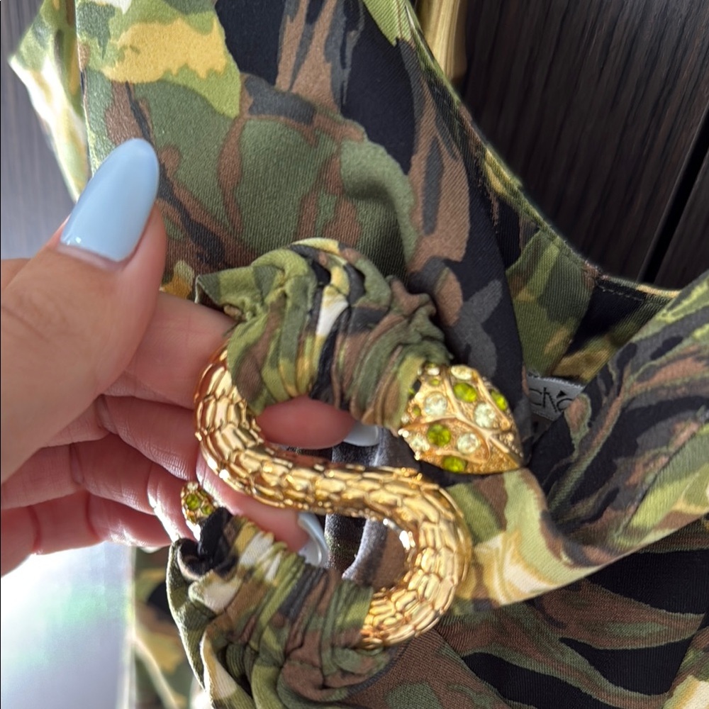 Cache Green and Yellow Fitted Tie Front Tank Top - Picture 6 of 17